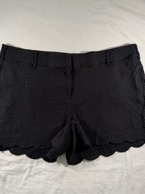 Lane Bryant Black Scallop-Hem Textured Shorts